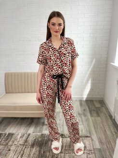 Пижама 176 красный леопард